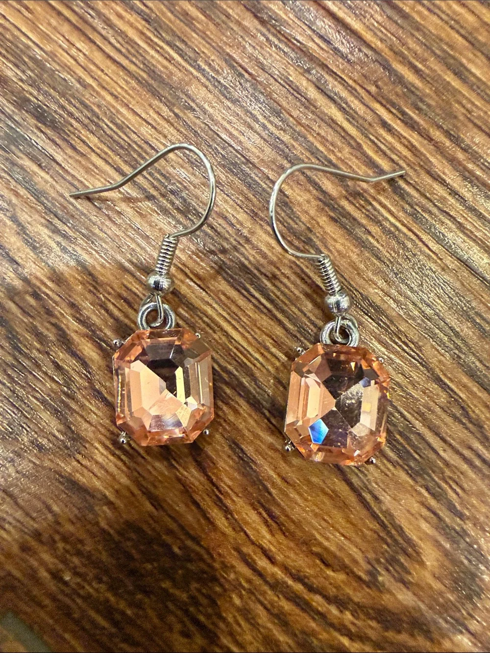 Peach Crystal Drop Earrings - Women Jewelry